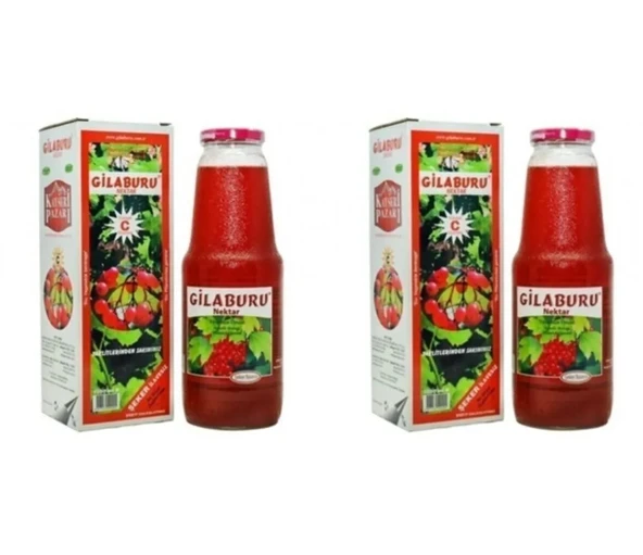 Kayseri Pazarı Organik Gilaburu Suyu Gilaburu Nektarı Şeker Ilavesiz 1000 ml 2 X 1 L
