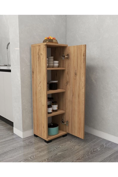 IRMAK DÜNYASI Çok Amaçlı Tek Kapaklı Mini Dolap Erzak Dolabı Banyo Dolabı - 3