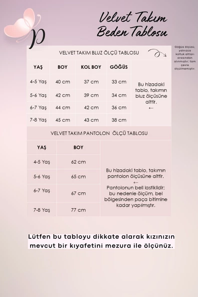 Kız Çocuk Velvet Uzun Kollu Fırfırlı Body Bluz İspanyol Kadife Tayt Pantolon Takım - 4