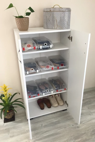 IRMAK MOBİLYA Irmak Çok Amaçlı Dolap Ayakkabılık Dolabı Dolap 2 Kapaklı 4 Gözlü Ayakkabılık - 2
