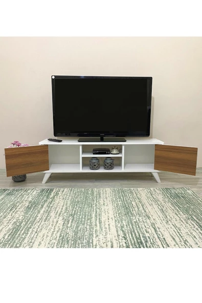 IRMAK MOBİLYA Irmak Tv Sehpası & Tv Ünitesi Ceviz Kapaklı Mini Televizyon Sehpası - 2