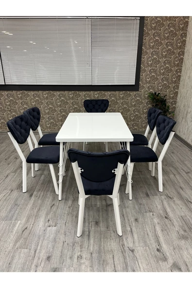 By Orhan Güzel Akuamarin 80-120 Ck Mutfak Masası Takımları ,6 Kişilik Mutfak Masası Takımı - Resim 6