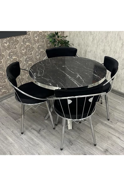 By Orhan Güzel ZÜMRÜT  , 4 Kişilik Mutfak Masası Takımı.YUVARLAK MASA TAKIMI - Resim 2