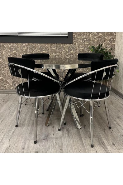 By Orhan Güzel ZÜMRÜT  , 4 Kişilik Mutfak Masası Takımı.YUVARLAK MASA TAKIMI - Resim 3