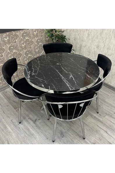 By Orhan Güzel ZÜMRÜT  , 4 Kişilik Mutfak Masası Takımı.YUVARLAK MASA TAKIMI - Resim 5