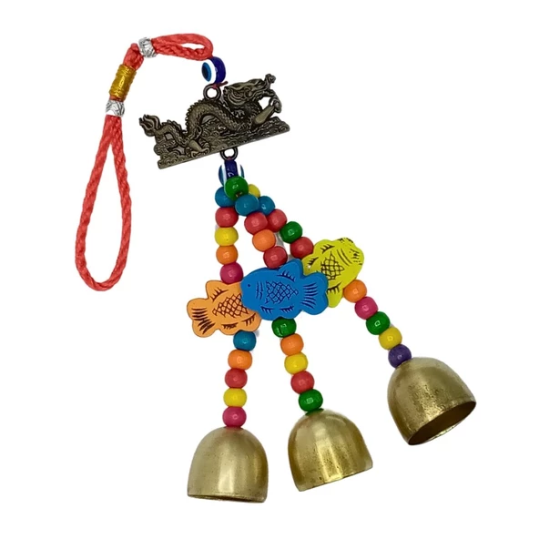 Feng Shui Dragon ve Üçlü Metal Çan 26 cm - 3