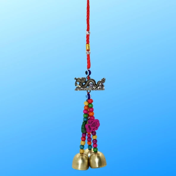 Feng Shui Dragon ve Üçlü Metal Çan 26 cm - 5
