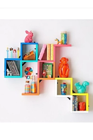 Aslı Rengarenk Lake Duvar Rafı ürün görseli 1