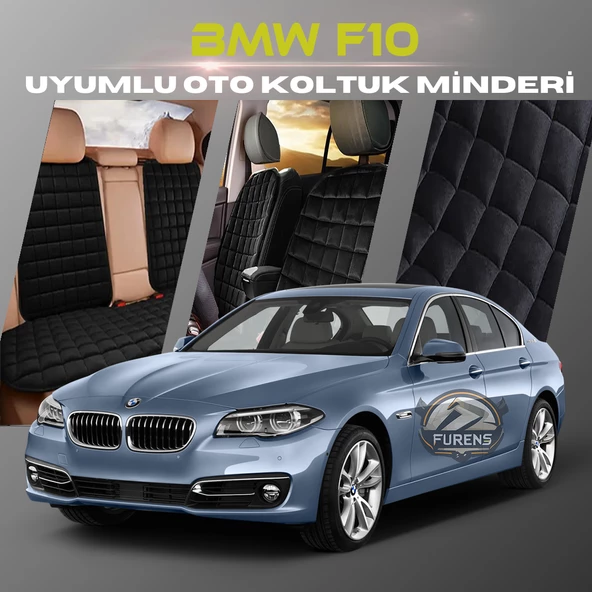 Bmw F10 Siyah Renk Tay Tüyü Cepli & Terletmez Sırtlı Oto Koltuk Minder Seti - Koltuk Koruma Kılıfı (ÖN & ARKA TAM SET) ürün görseli