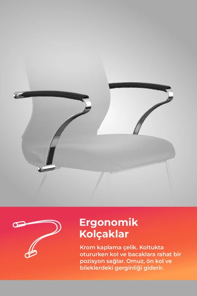 Ergolife Sit Well Bekleme Koltuğu | Krom Ayaklı, Bel Destekli, Deri, Siyah, Toplantı Sandalyesi -326.5D.1.6A4 - 4