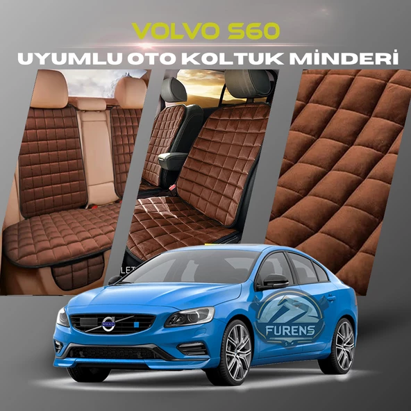 Volvo S60 Kahverengi Renk Tay Tüyü Cepli & Terletmez Sırtlı Oto Koltuk Minder Seti - Koltuk Koruma Kılıfı (ÖN & ARKA TAM SET) ürün görseli