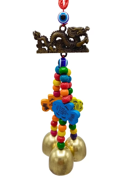 Feng Shui Dragon ve Üçlü Metal Çan 26 cm - 7