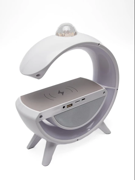 Polygold BT-3402 Dijital Saat ve Alarmlı RGB Ledli 15W Kablosuz Şarjlı Bluetooth Hoparlör - 5