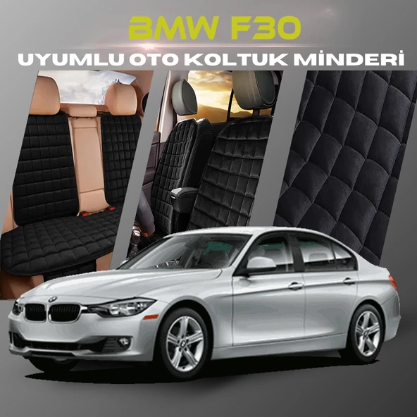 Bmw F30 Siyah Renk Tay Tüyü Cepli & Terletmez Sırtlı Oto Koltuk Minder Seti - Koltuk Koruma Kılıfı (ÖN & ARKA TAM SET) ürün görseli