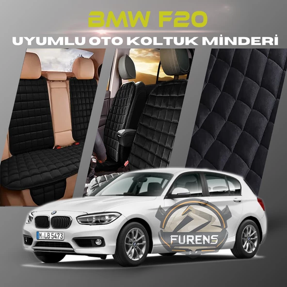 Bmw F20 Siyah Renk Tay Tüyü Cepli & Terletmez Sırtlı Oto Koltuk Minder Seti - Koltuk Koruma Kılıfı (ÖN & ARKA TAM SET) ürün görseli