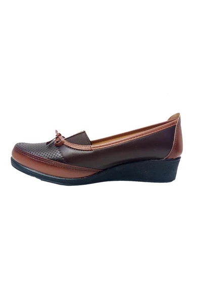 Dinçoflaz 005-048 Deri Fashion Kadın Ayakkabı Taba Kahverengi - 2