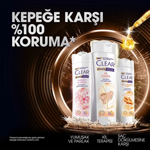 Clear Women Kepeğe Karşı Etkili Şampuan Kil Terapisi 350 Ml - 9