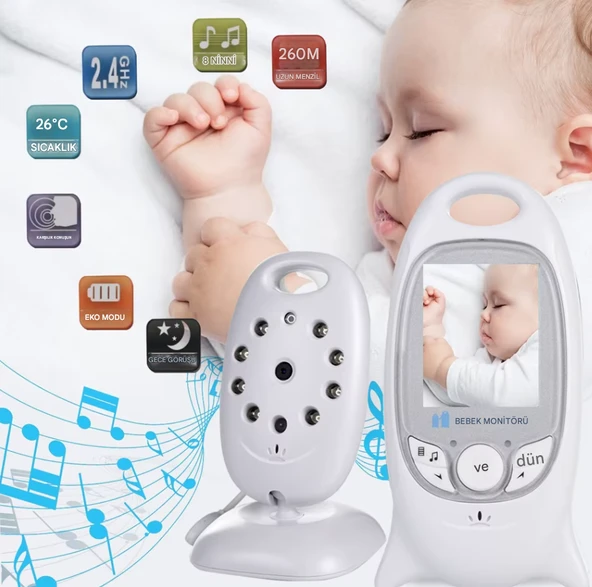 QASUL Video bebek izleme monitörü kablosuz 2.0 ''LCD çocuk bakıcısı 2 yönlü konuşma gece görüş sıcaklık güvenlik dadı kamera - 2