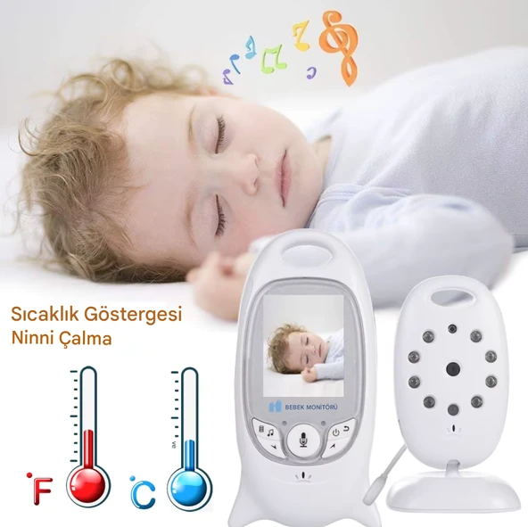 QASUL Video bebek izleme monitörü kablosuz 2.0 ''LCD çocuk bakıcısı 2 yönlü konuşma gece görüş sıcaklık güvenlik dadı kamera - 4