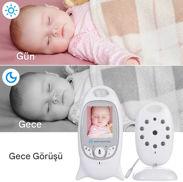 QASUL Video bebek izleme monitörü kablosuz 2.0 ''LCD çocuk bakıcısı 2 yönlü konuşma gece görüş sıcaklık güvenlik dadı kamera - 3