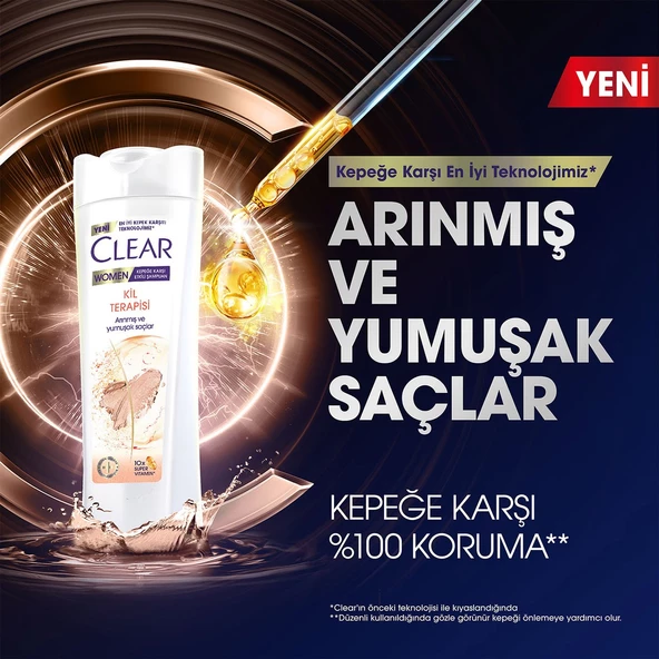 Clear Women Kepeğe Karşı Etkili Şampuan Kil Terapisi 350 Ml - 3