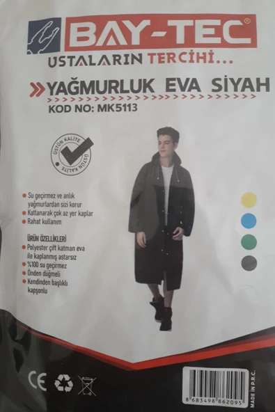 BAY-TEC YAĞMURLUK EVA SİYAH (MK-5113) - 2