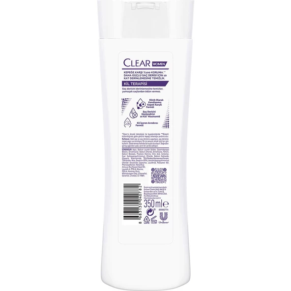 Clear Women Kepeğe Karşı Etkili Şampuan Kil Terapisi 350 Ml - 10