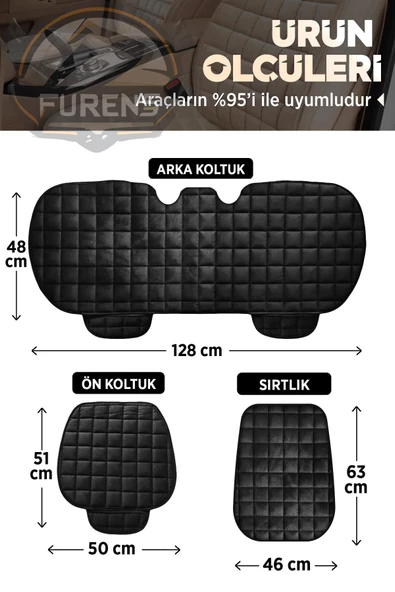 Renault Latitude Kahverengi Renk Tay Tüyü Cepli & Terletmez Sırtlı Oto Koltuk Minder Seti - Koltuk Koruma Kılıfı (ÖN & ARKA TAM SET) - 5