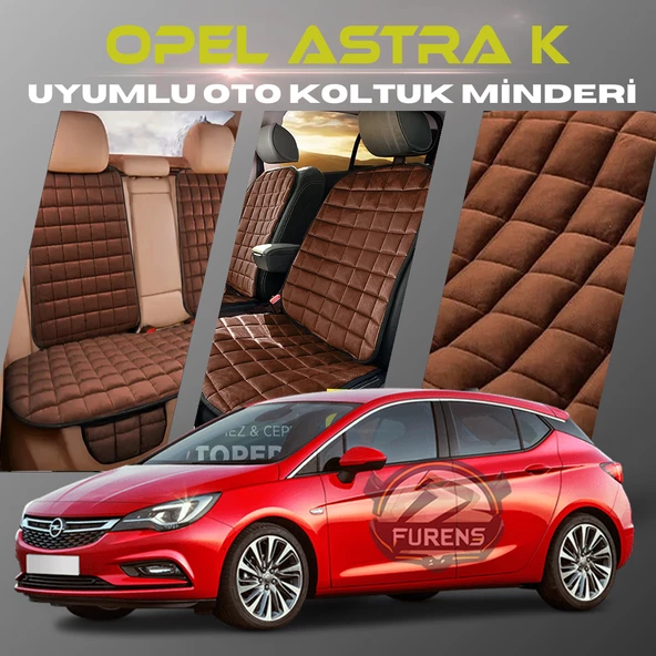 Opel Astra K Kahverengi Renk Tay Tüyü Cepli & Terletmez Sırtlı Oto Koltuk Minder Seti - Koltuk Koruma Kılıfı (ÖN & ARKA TAM SET) ürün görseli