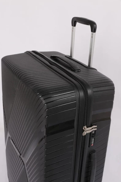 Benetton Trolley Valiz Siyah Orta Boy 14BNT3000-02-S - 6