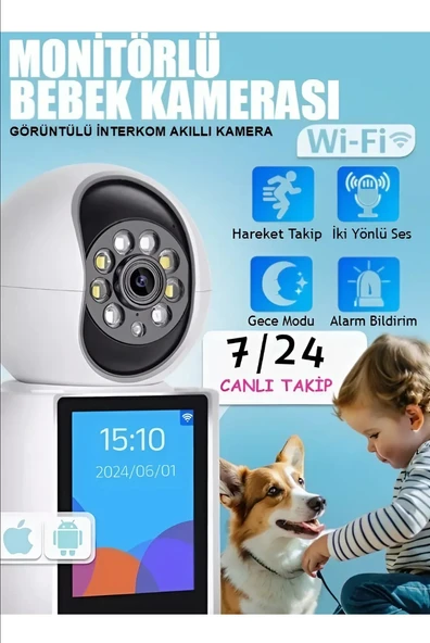 Full Hd 360° Akıllı Bebek Kamerası İki Yönlü Ses Gece Görüşlü Güvenlik Kamerası - 3