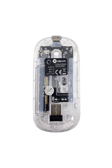 Wireless 2.4Ghz & Bluetooth Kablosuz Şarj Edilebilir Şeffaf Sessiz Mouse - 4