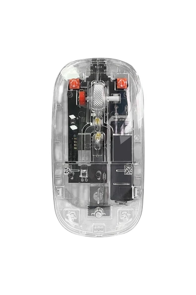 Wireless 2.4Ghz & Bluetooth Kablosuz Şarj Edilebilir Şeffaf Sessiz Mouse - 2