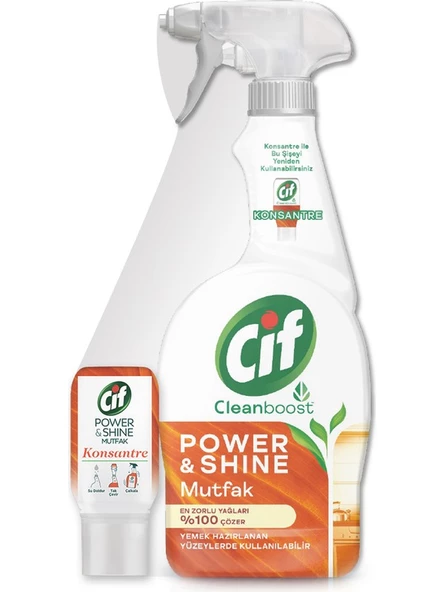 Cif Power Shine Mutfak 750Ml Sprey+Serum Hediyeli