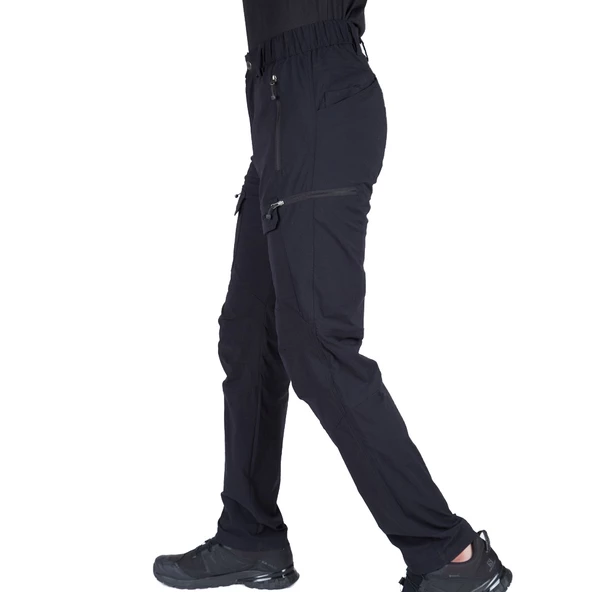 Taktikal Outdoor Pantolon - Su Kaydırıcı Kumaş - Kargo Cepli - İnnox - Siyah - 3
