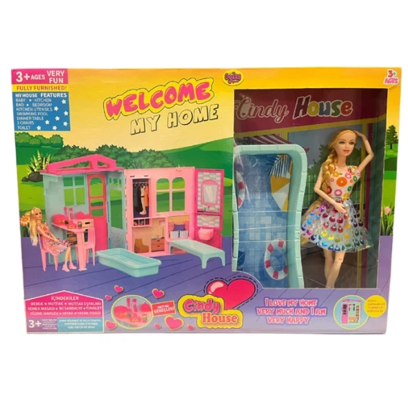 NessiWorld Oydaş Cindy House Bebekli Oyun Evi 02617 - 4