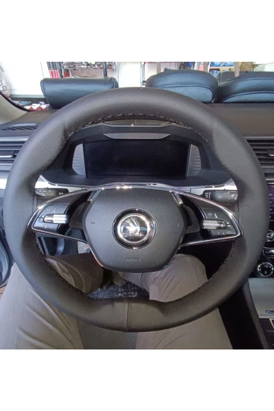 DİKİŞLİ DİREKSİYON KILIFI SİYAH DERİ SİYAH DİKİŞLİ YENİ SUPER B ürün görseli