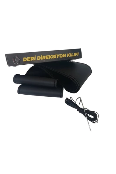 DİKİŞLİ DİREKSİYON KILIFI SİYAH DERİ SİYAH DİKİŞLİ YENİ SUPER B - Resim 7