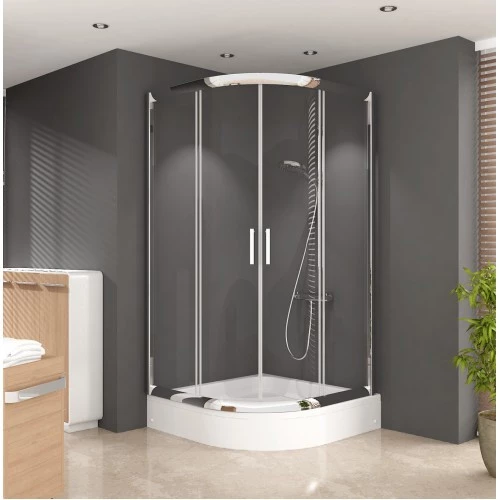 Lüks Camlı Duşakabin + Oval Duş teknesi ND100