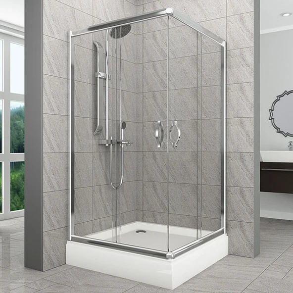 Lüks Camlı Kare Duşakabin + Kere Duş teknesi ND101