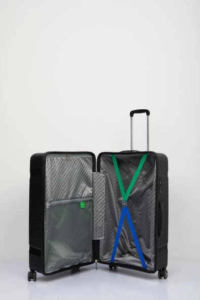 Benetton Trolley Valiz Siyah Orta Boy 14BNT3000-02-S - 4