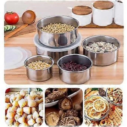 Paslanmaz Çelik Yemek Saklama Kabı Seti - 4