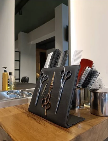 Berber kuaför mıknatıslı makas tezgahı orta boy