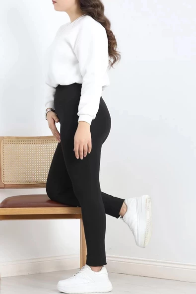 Büyük Beden Şardonlu Dalgıç Tayt Siyah - 20119.1098. - 5