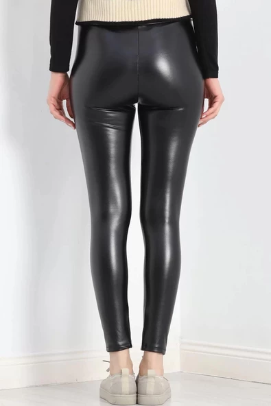 İçi Kadife Deri Tayt Siyah - 20167.1837. - 8