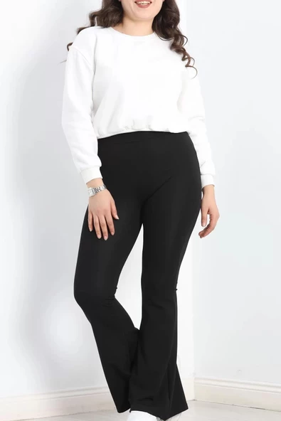 Büyük Beden Şardonlu İspanyol Dalgıç Tayt Siyah - 20121.1098. - 5