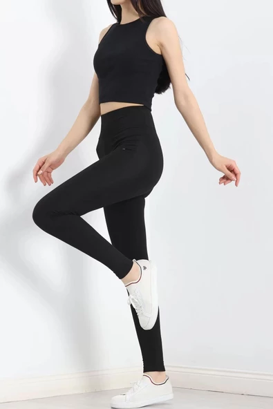 Şardonlu Baskılı Dalgıç Tayt Siyah - 20118.1098. - 8