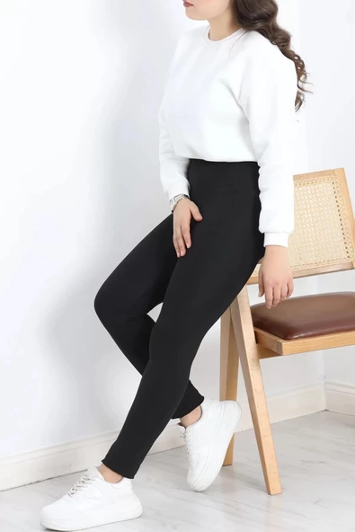 Büyük Beden Şardonlu Dalgıç Tayt Siyah - 20119.1098. - 4