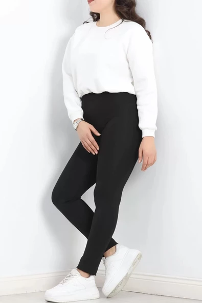 Büyük Beden Şardonlu Dalgıç Tayt Siyah - 20119.1098. - 6