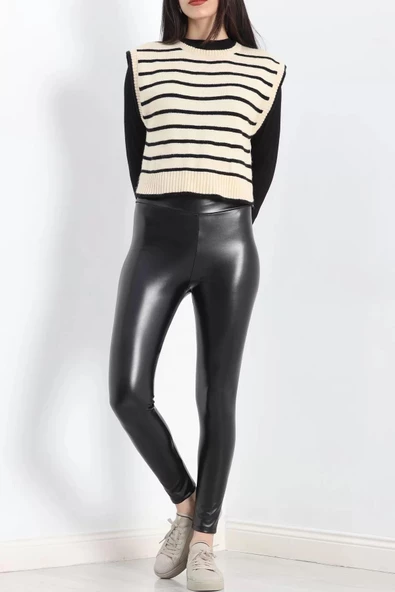 İçi Kadife Deri Tayt Siyah - 20167.1837. - 6